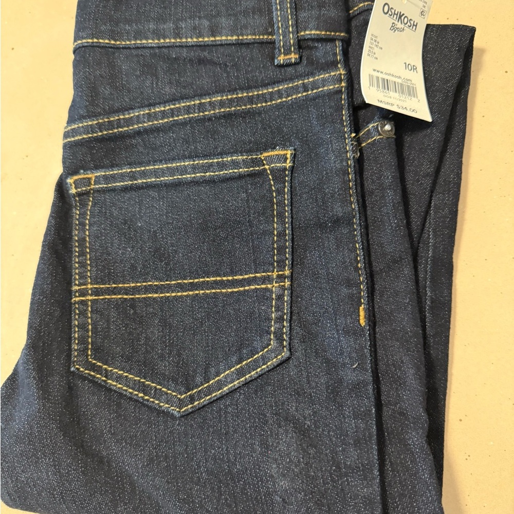 OshKosh B'gosh Blue Straight-Leg Jeans with Smooth Texture